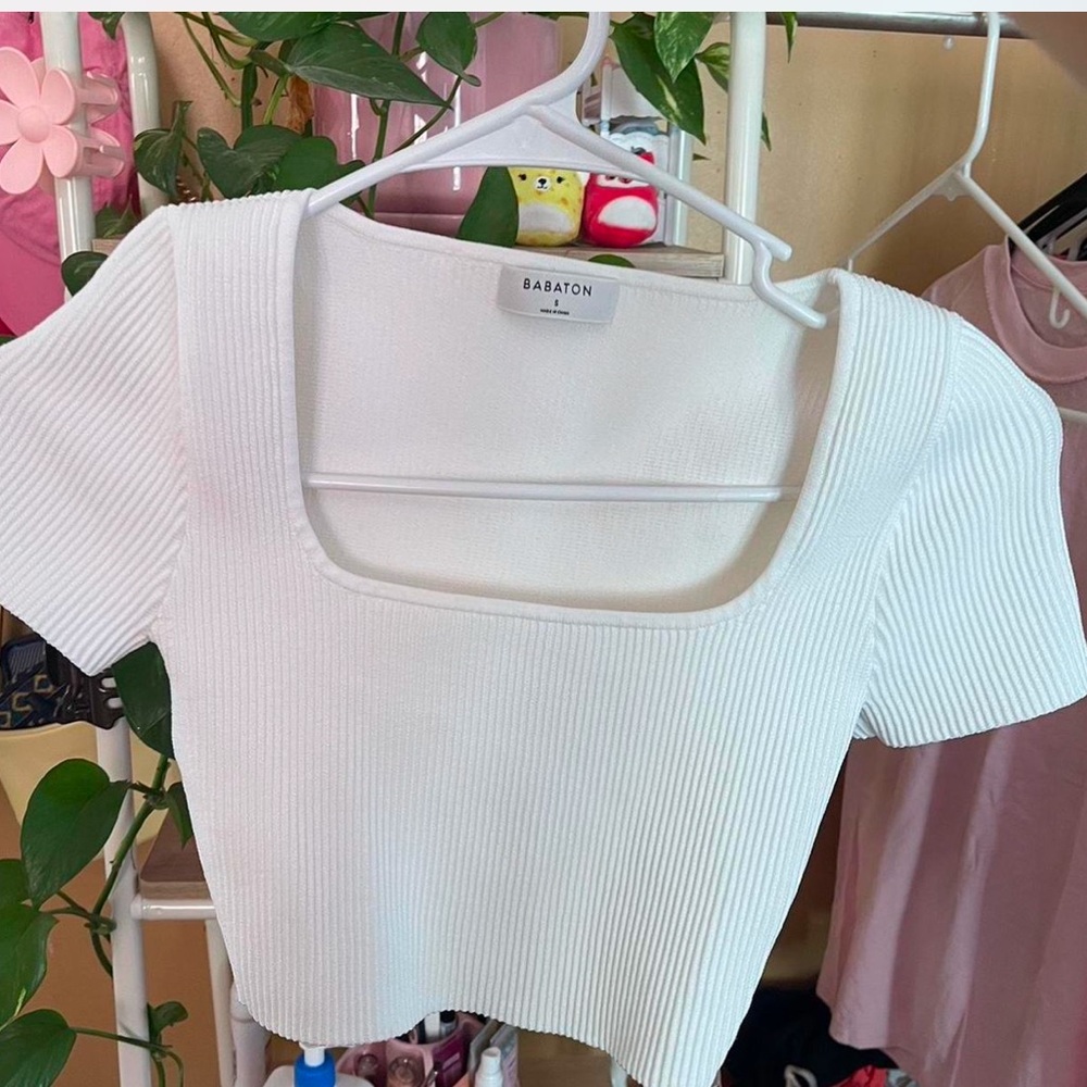 Babaton sculp knit squarenecktop